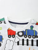Cute Train Print Short-sleeved T-shirt