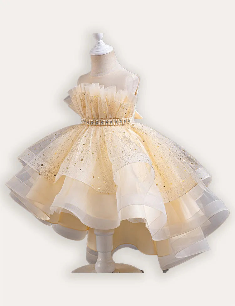 Glitter Trailing Tulle Party Dress