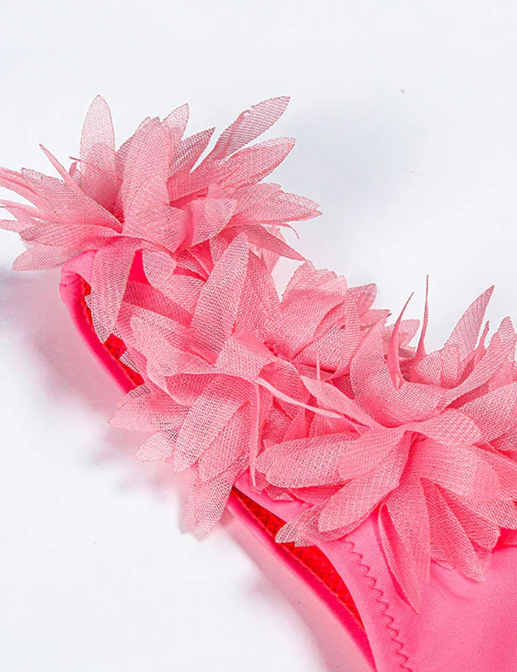 3D Flower Split Swimsuit