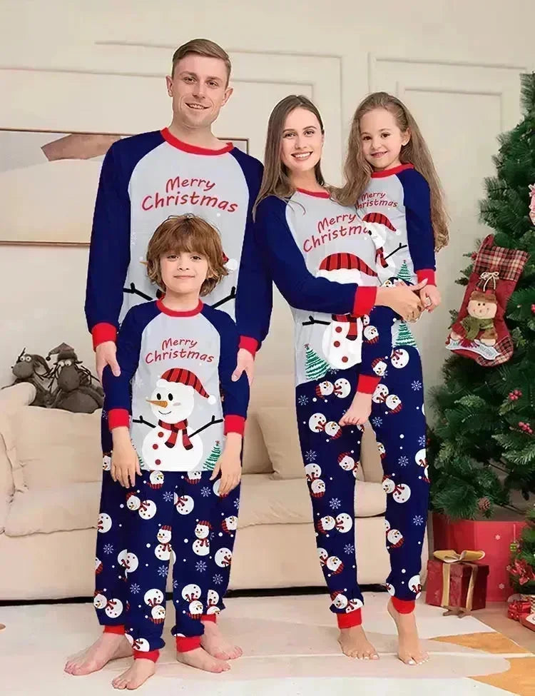 Christmas White Snowman Family Matching Pyjamas