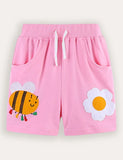 Bee Flower Applique Shorts