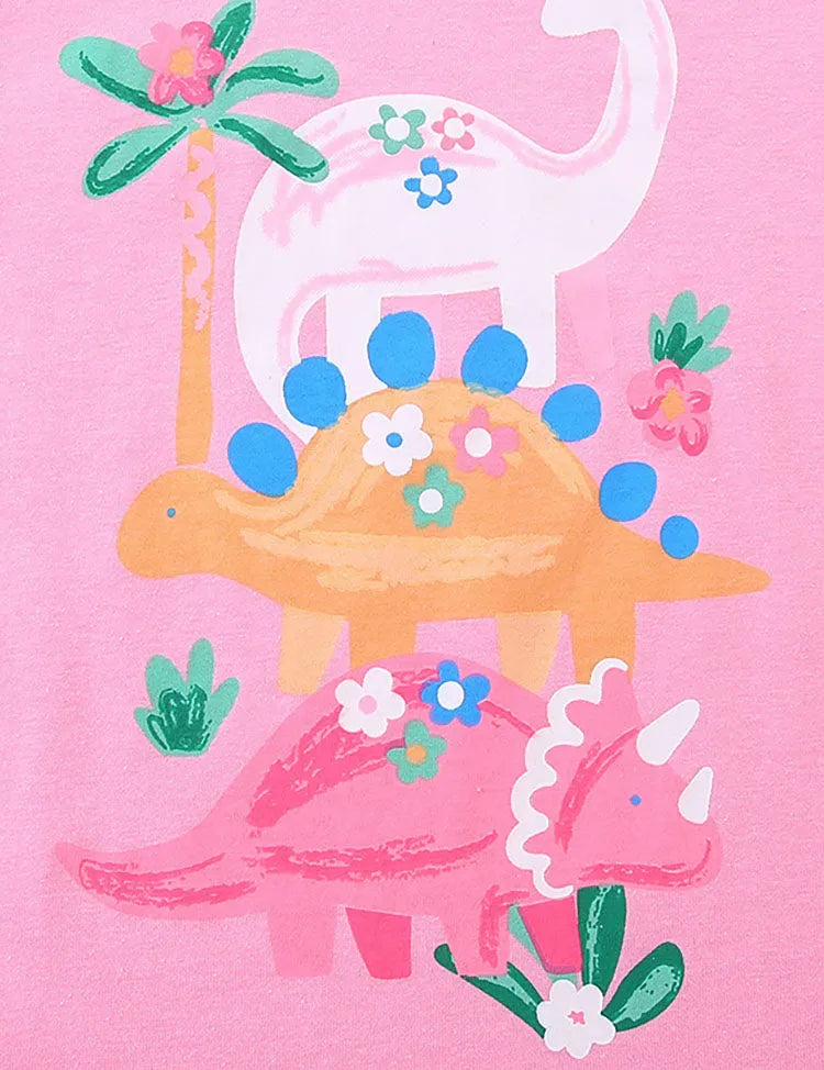 Cute Dinosaur Print Short-sleeved T-shirt