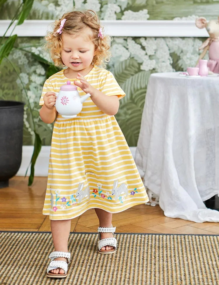 Rochie cu dungi cu dungi de iepure
