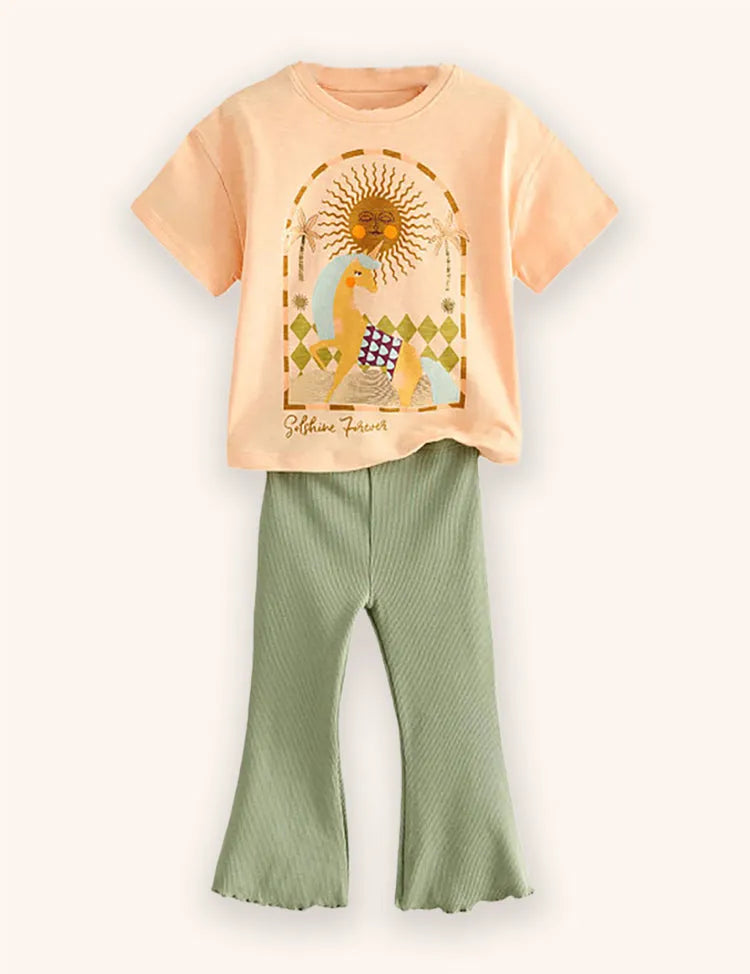 סט מודפס של חד קרן שמש