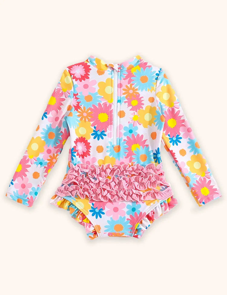 Cute Printed Sunscreen Swimsuit