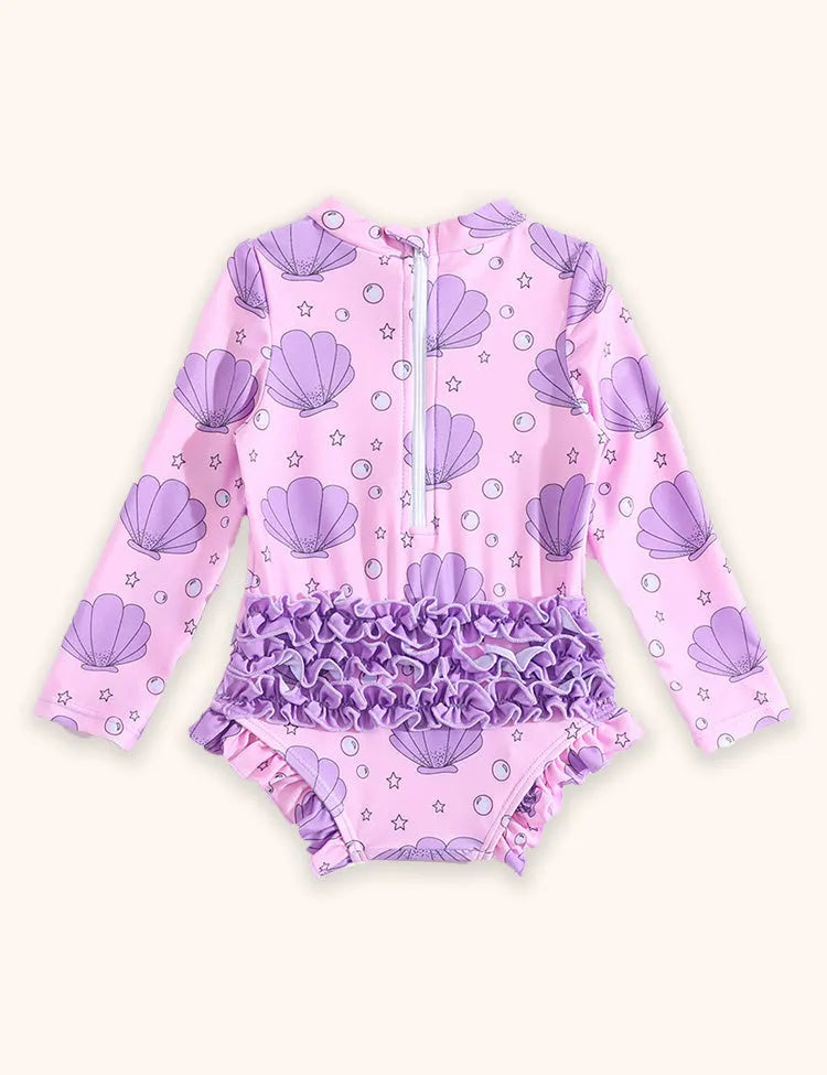 Cute Printed Sunscreen Swimsuit