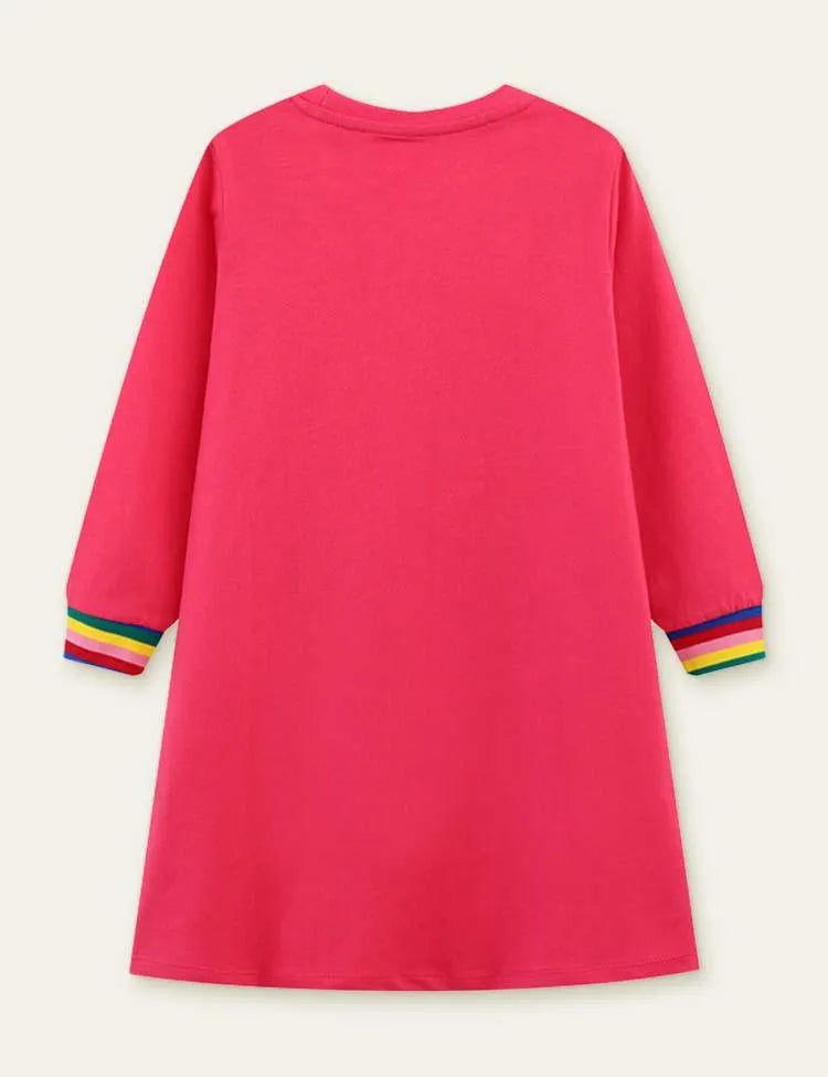 Backpack Printed Long Sleeve Dress - Mini Taylor