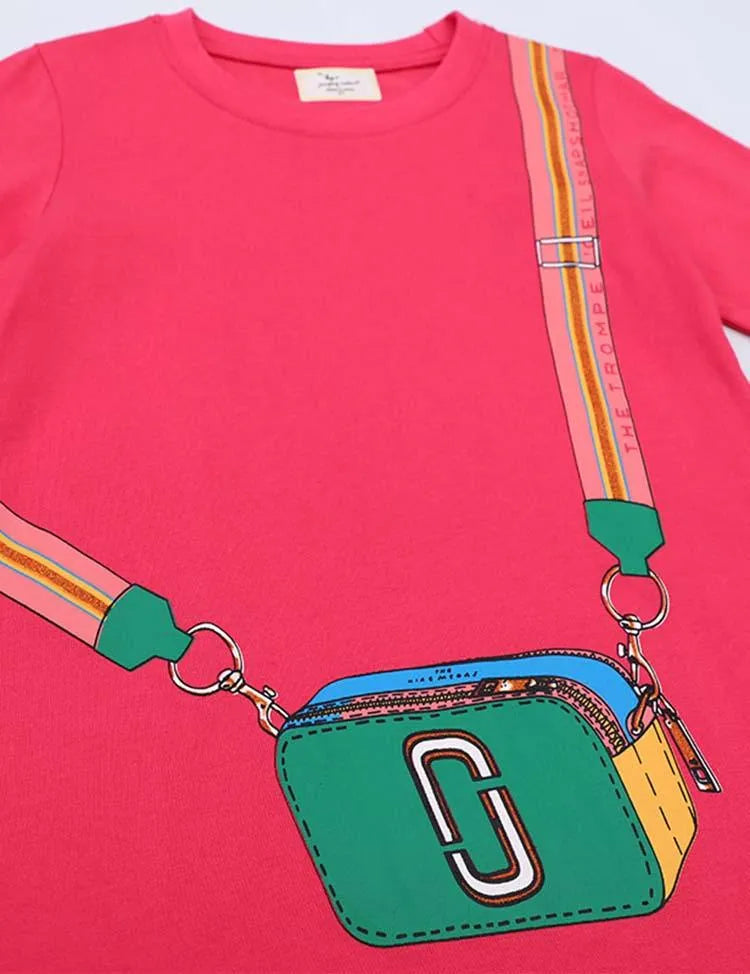 Backpack Printed Long Sleeve Dress - Mini Taylor