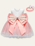 Bow Mesh Sleeveless Party Dress
