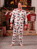 Christmas Family Matching Allover Xmas Tree & Car Print Long-sleeve Pajamas Sets