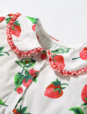 Rochie de bumbac imprimată cu căpșuni