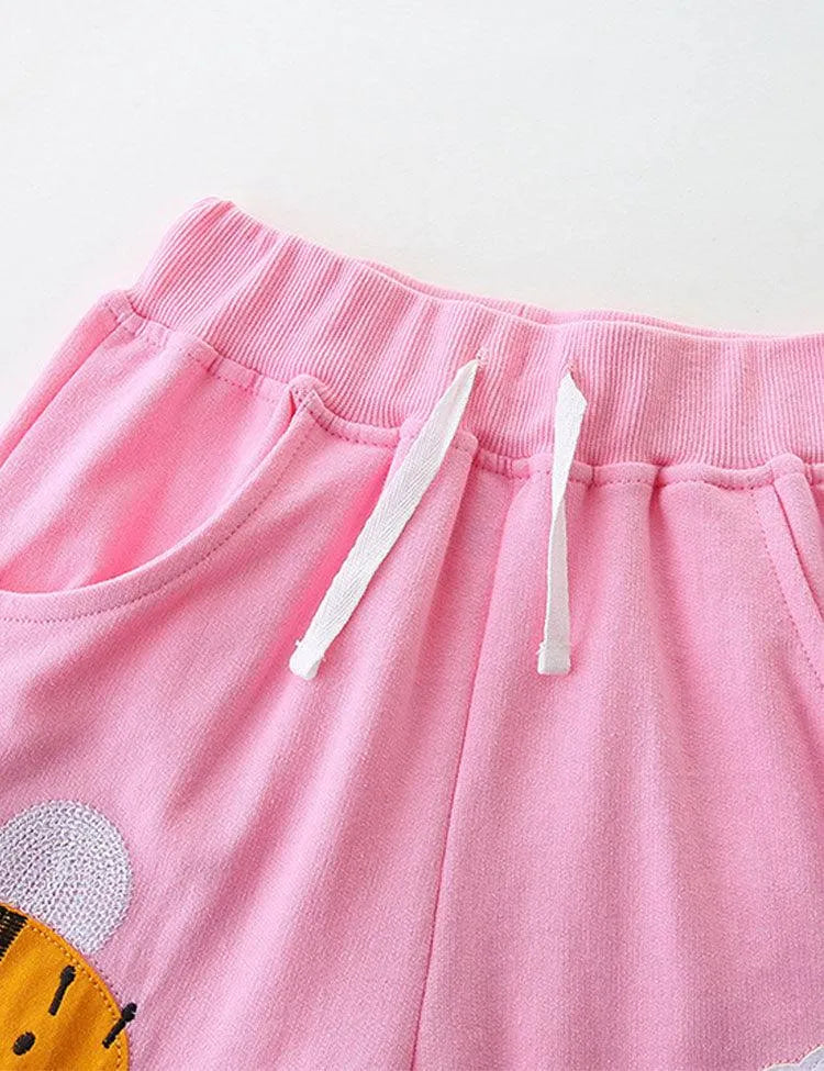 Cartoon Animal Embroidered Sports Shorts - Mini Taylor