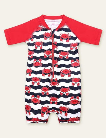 Crab Whale Printed Swimsuit - Mini Taylor