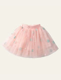 Dot Embroidered Mesh Skirt