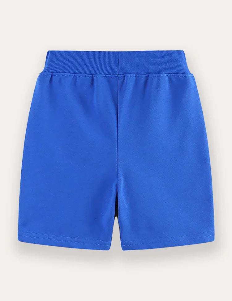 Cartoon Rocket Applique Shorts