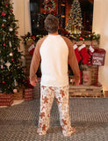 Christmas Family Matching Letter and Gingerbread Man Print Long-sleeve Pajamas Sets