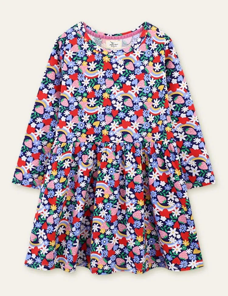 Floral Printed Long Sleeve Dress - Mini Taylor