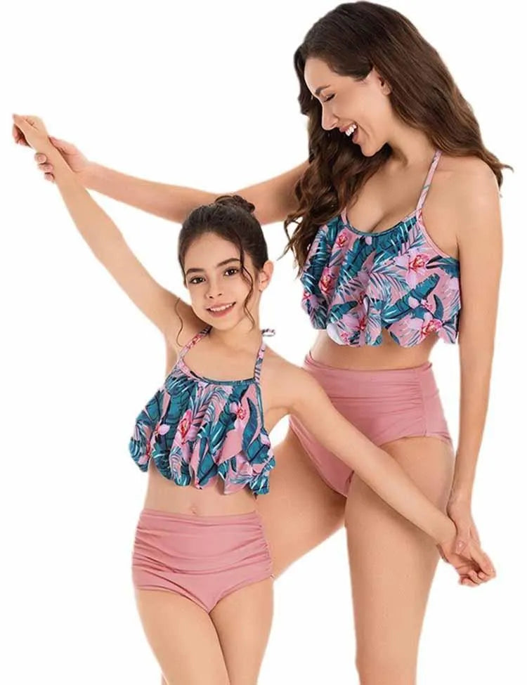 Floral Ruffle Family Matching Swim Suit - Mini Taylor