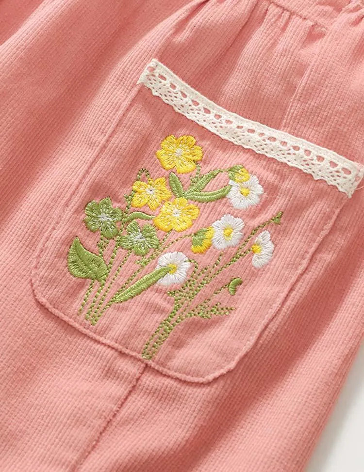 Flower Embroidered Strap Dress + Floral Printed Sweatshirt - Mini Taylor