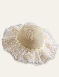 Flower Mesh Travel Straw Hat - Mini Taylor