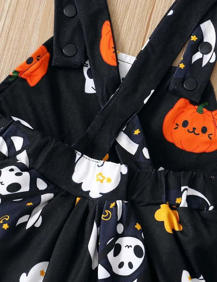 Halloween Ghost Full Printed Overalls Romper - Mini Berni