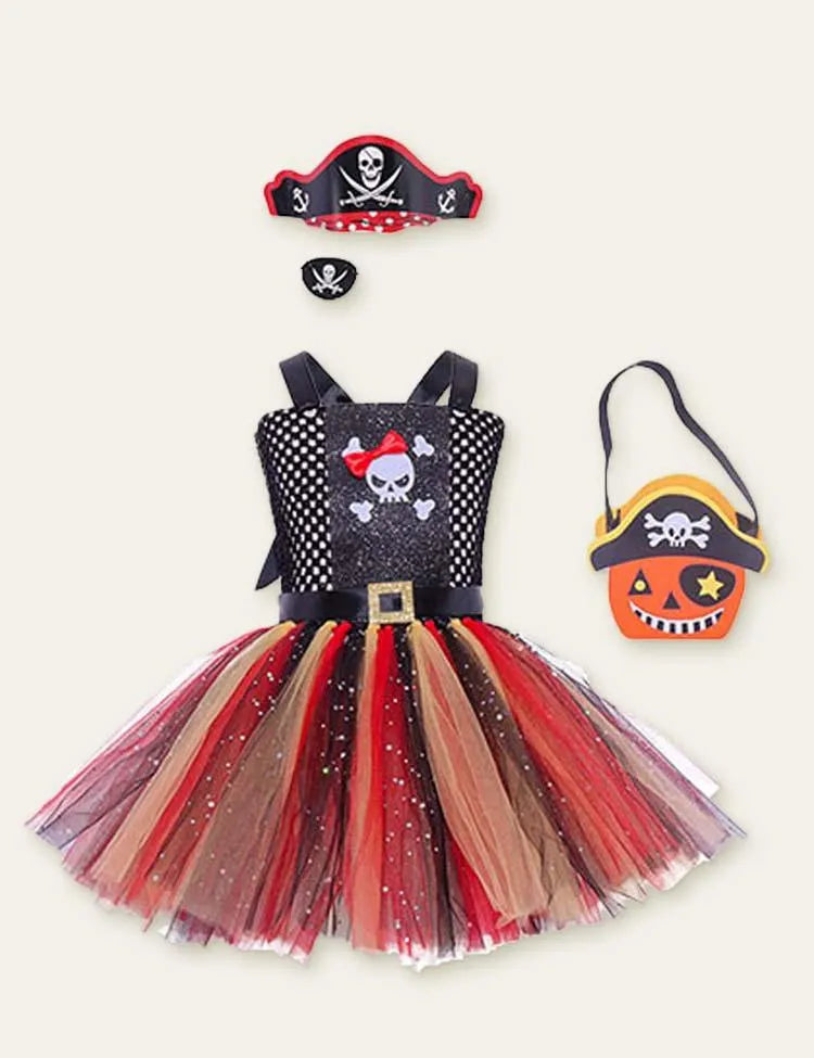 Halloween Skull Mesh Party Dress - Mini Berni