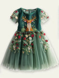 Festival rensdyr broderi tylkjole