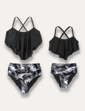 Leaf Printed Family Matching Swim Suit - Mini Taylor