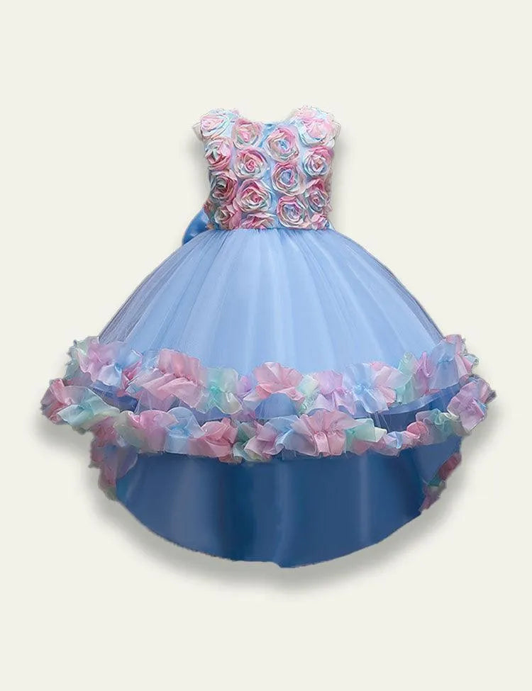 Mesh Flower Tail Party Dress - Mini Taylor