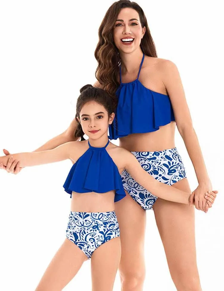 Porcelain Printed Family Matching Swim Suit - Mini Taylor