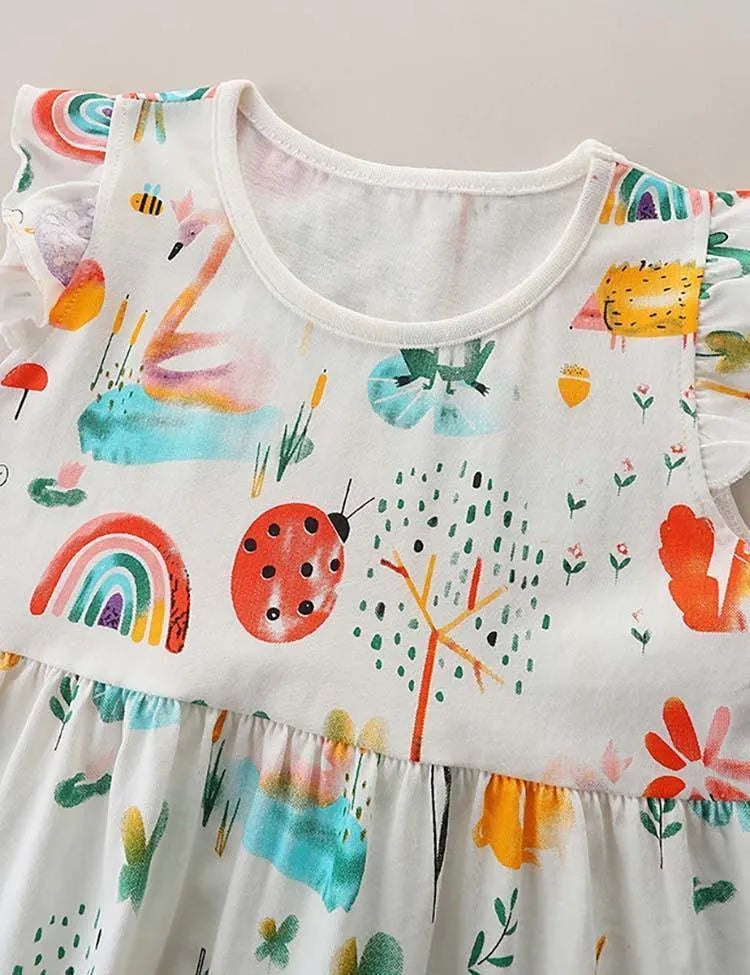 Printed Short Sleeve Dress - Mini Taylor