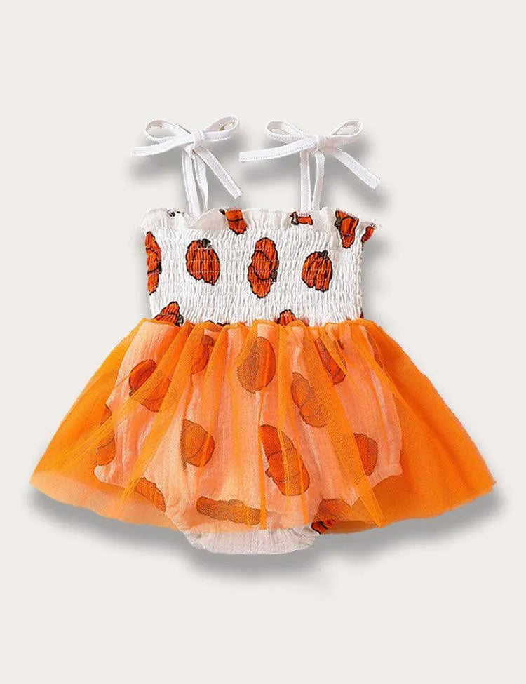 Pumpkin Printed Dress - Mini Berni