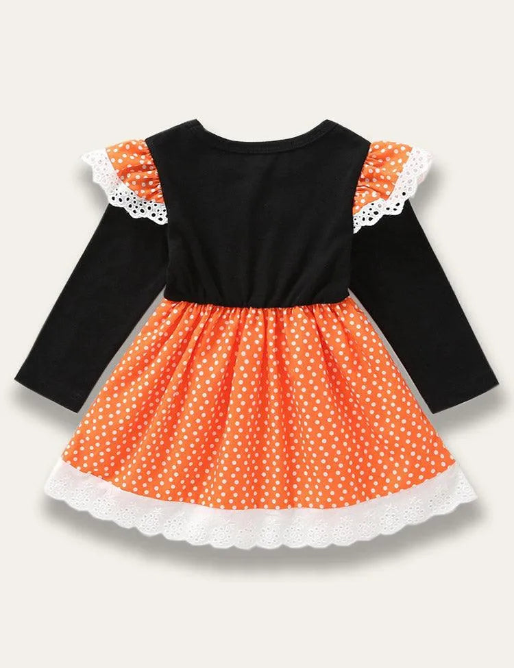 Pumpkin Printed Long Sleeve Dress - Mini Taylor