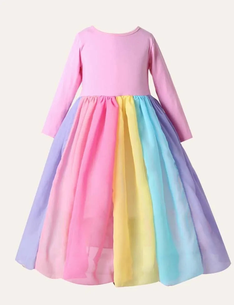 Rainbow Mesh Party Dress - Mini Taylor