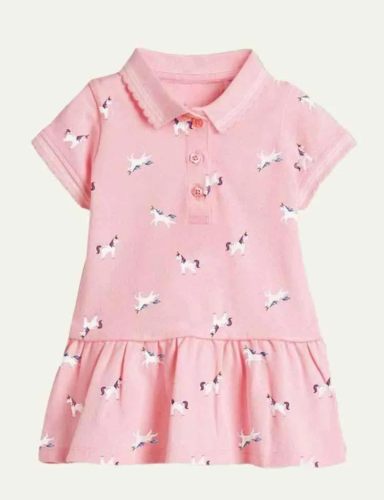 Strawberry Polka Dot Polo Dress - Mini Taylor
