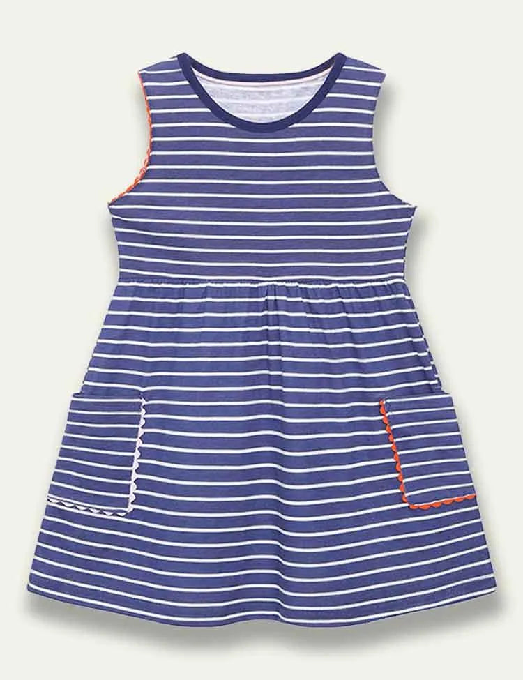 Stripe Sleeveless Pocket Dress - Mini Taylor
