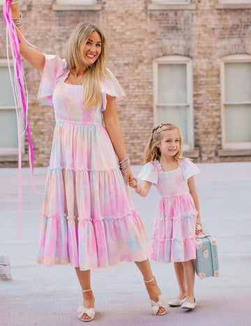 Tie-Dye Sleeve Family Matching Dress - Mini Taylor