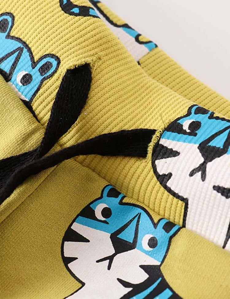 Tiger Cartoon Printed Sweatpants - Mini Taylor