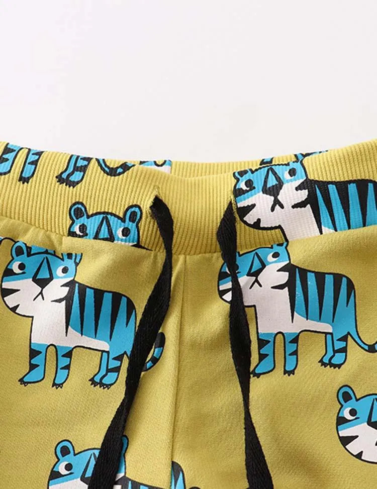 Tiger Cartoon Printed Sweatpants - Mini Taylor