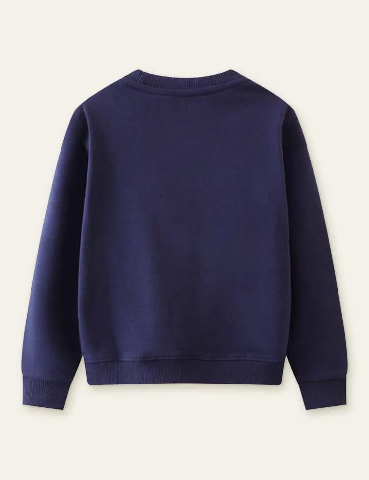 Unisex Rainbow Appliqué Raindrop Embroidered Sweatshirt - Mini Taylor