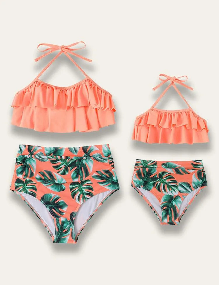 High Waist Ruffled Family Matching Swim Suit - Mini Taylor