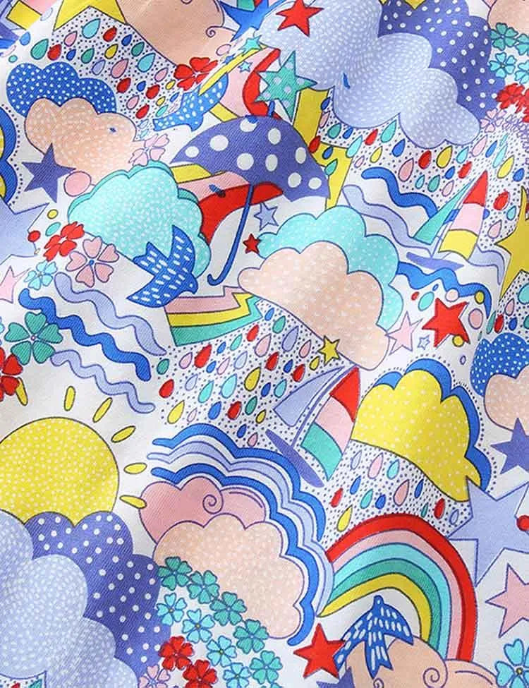 Cartoon Weather Print Dress - Mini Taylor