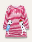 Animal Appliqué Stripe Dress