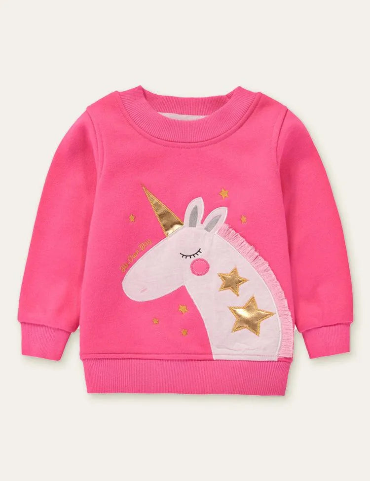 Animal Unicorn Appliqué Embroidered Sweatshirt - Mini Taylor
