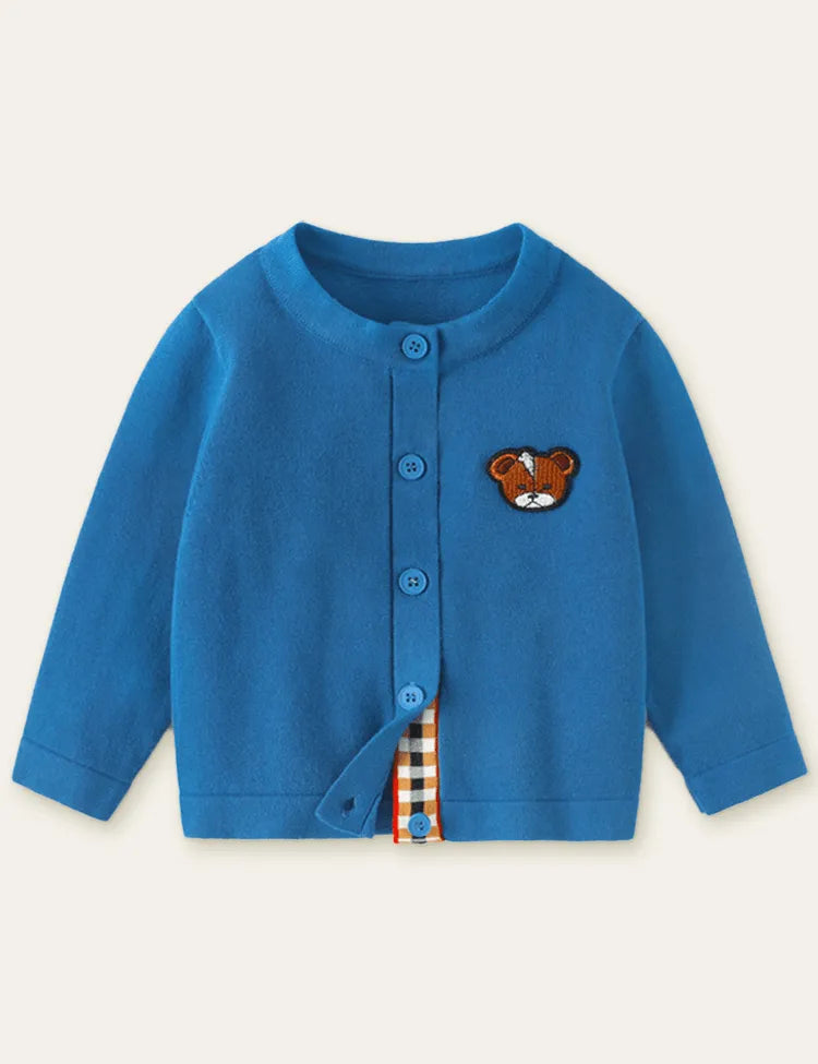 Bear Embroidery Sweater Cardigan - Mini Taylor