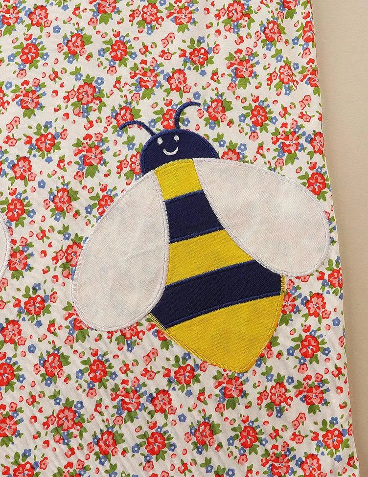Bee Embroidery Floral Printed Dress - Mini Taylor