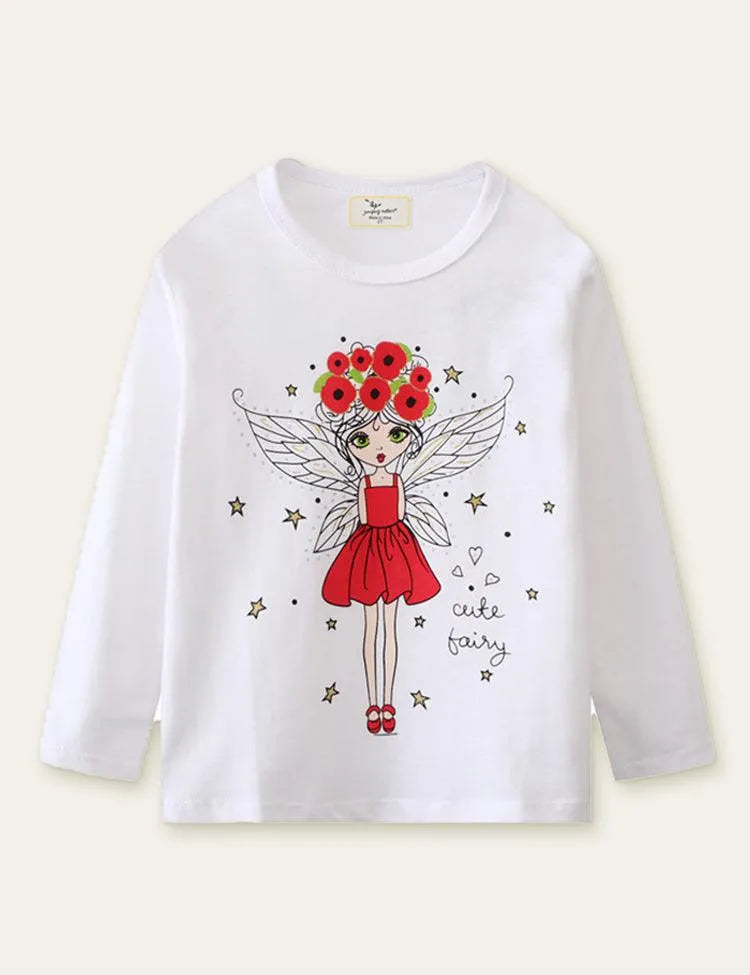 Butterfly Girl Printed Long Sleeve T-shirt - Mini Taylor