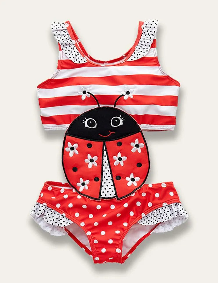 Cartoon Appliqué One Piece Swimsuit - Mini Taylor