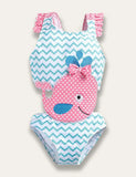 Cartoon Appliqué One Piece Swimsuit - Mini Taylor