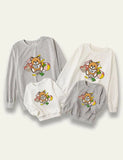 Cartoon Bear Printed Family Matching Sweatshirt